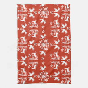 Paño De Cocina Decoración Otomi Mexicana
