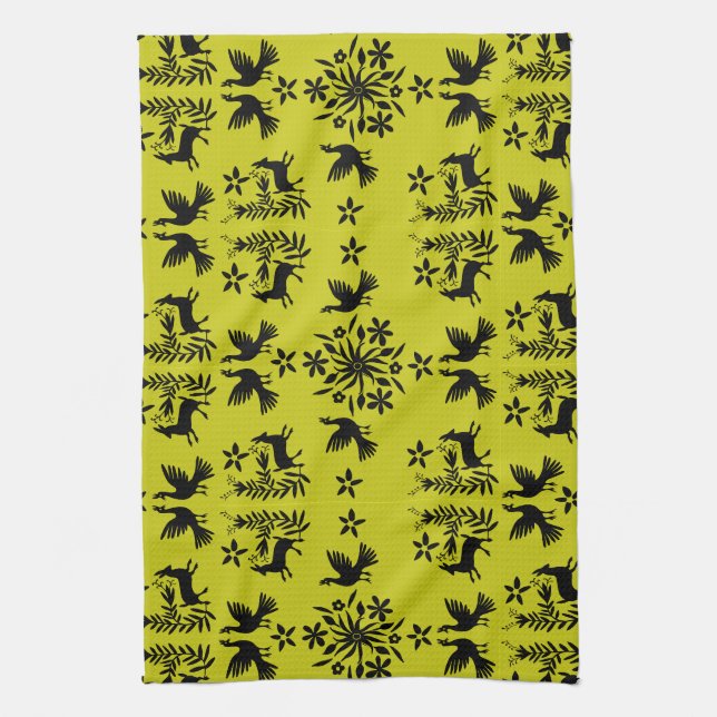 Paño De Cocina Decoración Otomi Mexicana (Vertical)