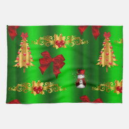 Paño De Cocina Decoraciones De Navidad En Verde