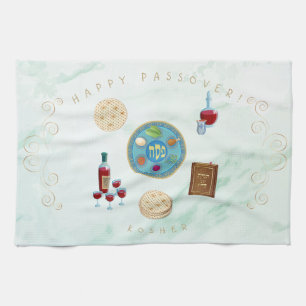 Paño De Cocina Decorativo de la Pascua Vintage Seder Kosher Pesac