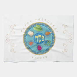Paño De Cocina Decorativo de la Pascua Vintage Seder Kosher Pesac
