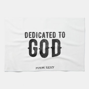 PAÑO DE COCINA DEDICADO A DIOS PERSONALIZABLE GUAY TEXTO NEGRO