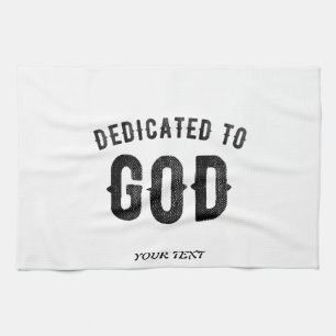 PAÑO DE COCINA DEDICADO A DIOS PERSONALIZABLE GUAY TEXTO NEGRO