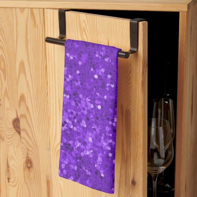 Paño De Cocina Deep Purple Glam Faux Glitter Pattern (Pliegue de tercios)