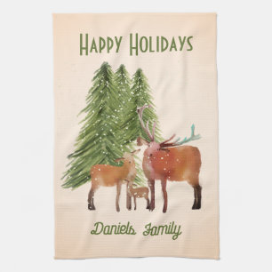 Paño De Cocina Deer en Navidades peronalizados por la nieve