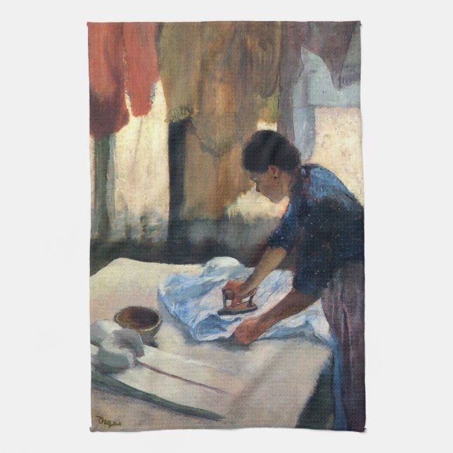 Paño De Cocina Degas, mujer de planchar (Vertical)