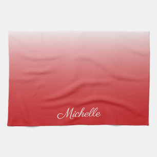 Paño De Cocina Degradado oscuro y rojo personalizado
