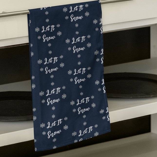 Paño De Cocina Deja que nieve copos de nieve de Navidad (Subido por el creador)