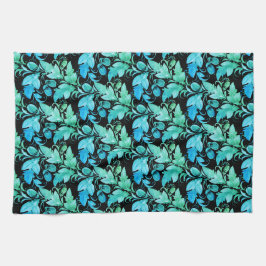 Paño De Cocina Dekorative blau-grüne Blätter