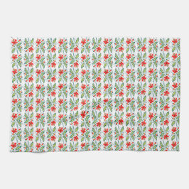 Paño De Cocina Dekoratives Muster aus roten Blumen