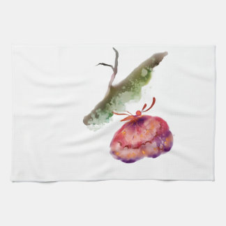 Paño De Cocina Delantal Botánico de Mariposa con Acuarela Vibrant