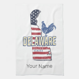 Paño De Cocina Delaware Estados Unidos Retro State Map Vintage US