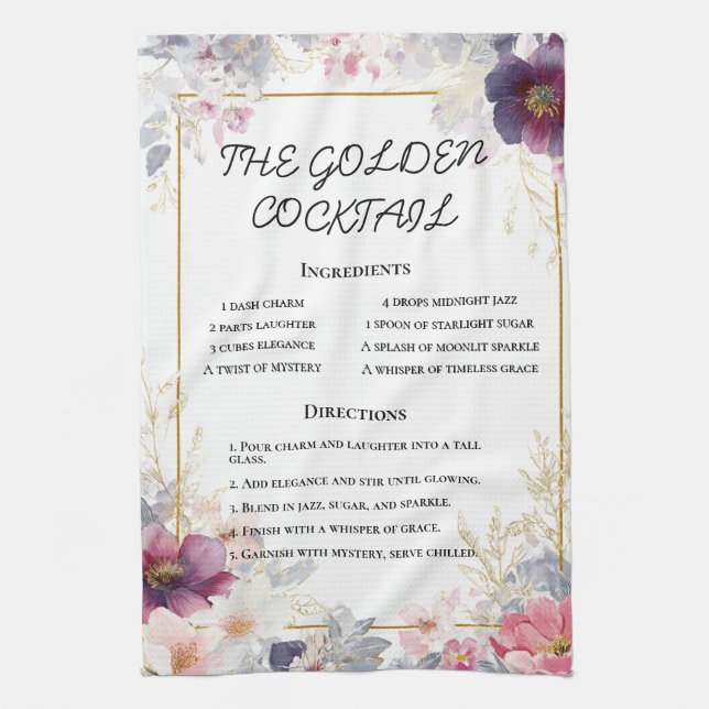 Paño De Cocina Delicada acuarela Floral Border Art (Vertical)