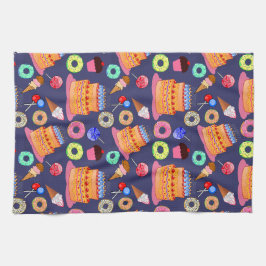 Paño De Cocina Delicias Sugarias: Patrón Temático Cute Pasta