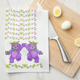 Paño De Cocina Deliciosa Línea de Baile Morado Royal Teddy Bear