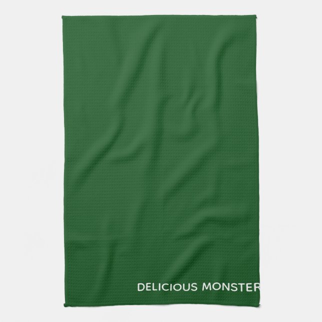 Paño De Cocina Delicioso nombre de color verde Monster (Vertical)