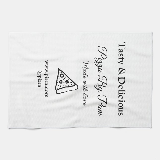 Paño De Cocina Delicioso restaurante pizzería café hecho con amor (Horizontal)