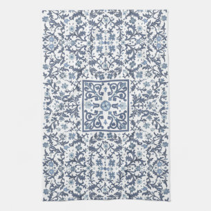 Paño De Cocina Denim Blue Floral