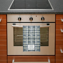 Paño De Cocina Denim Blue Sage Green White Plaid Personalizable