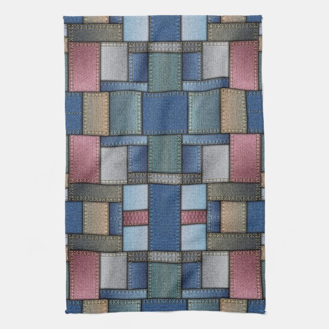 Paño De Cocina Denim Patchwork (Vertical)