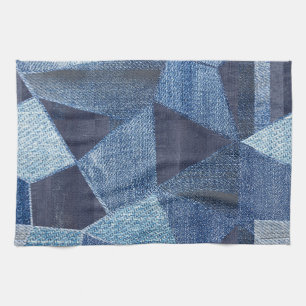 Paño De Cocina Denim Urban: Doloridos Parchwork a rayas.