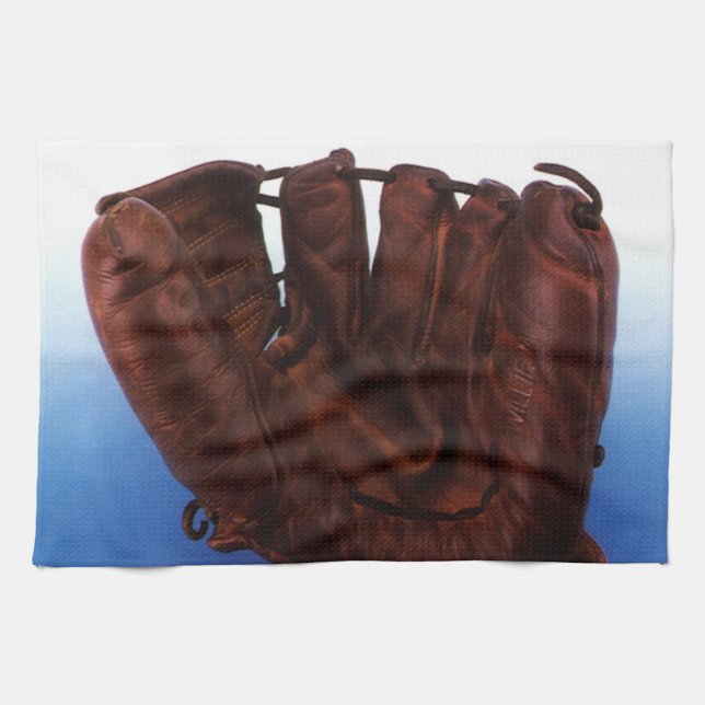 Paño De Cocina Deportes de época, guante de béisbol de cuero anti (Horizontal)