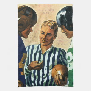 Paño De Cocina Deportes de época, moneda de referencia de fútbol