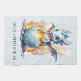 Paño De Cocina Derrames Encantados Dragón Azul
