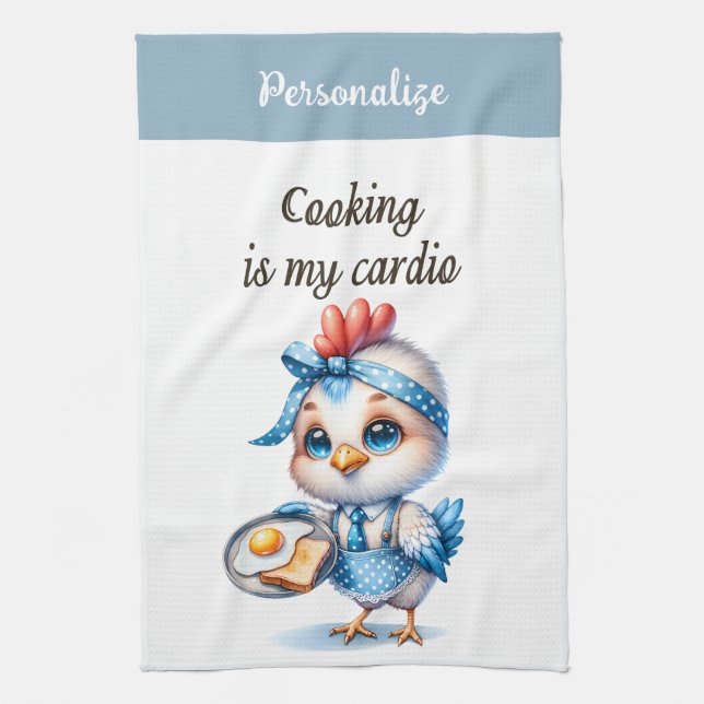 Paño De Cocina Desayuno de Cocina de Pollo Caliente Gracioso Cita (Vertical)