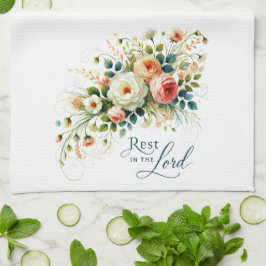 Paño De Cocina Descanse en la floral del Señor