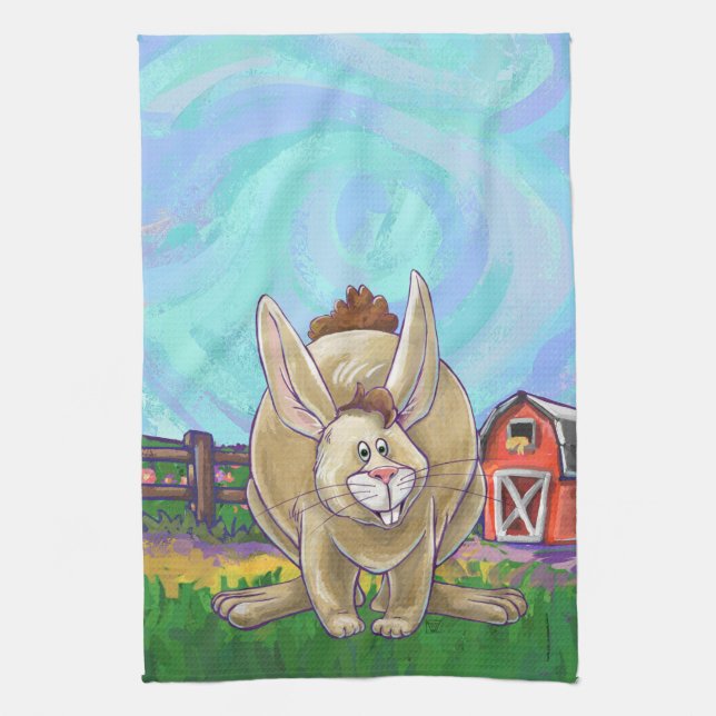 Paño De Cocina Desfile animal de conejo cutáneo (Vertical)