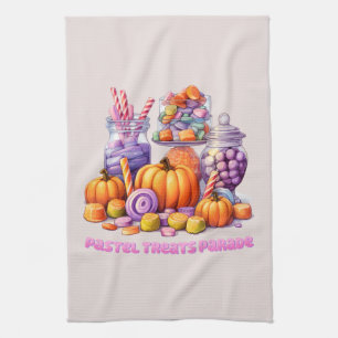 Paño De Cocina Desfile de pasteles - Vela y calabaza