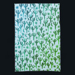 Paño De Cocina Desierto nocturno Saguaro Cacti Pattern Watercolor<br><div class="desc">Decore su cocina con esta toalla de cactus de color verde y azul. ¡Hace un gran regalo para el boda o para el ama de casa! Puede personalizar y agregar texto también. Revisa mi tienda por muchos más colores y patrones!</div>