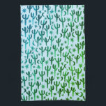 Paño De Cocina Desierto nocturno Saguaro Cacti Pattern Watercolor<br><div class="desc">Decore su cocina con esta toalla de cactus de color verde y azul. ¡Hace un gran regalo para el boda o para el ama de casa! Puede personalizar y agregar texto también. Revisa mi tienda por muchos más colores y patrones!</div>