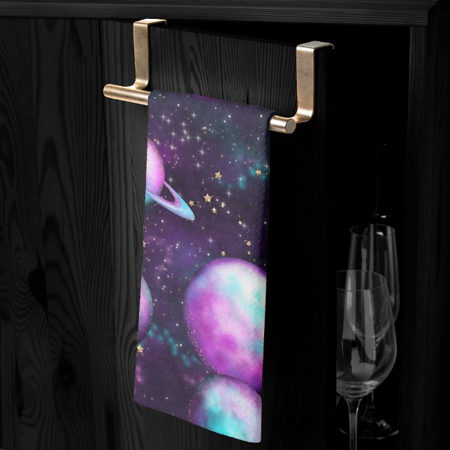 Paño De Cocina Deslumbramiento del sistema solar | Planeta rosa m (Subido por el creador)