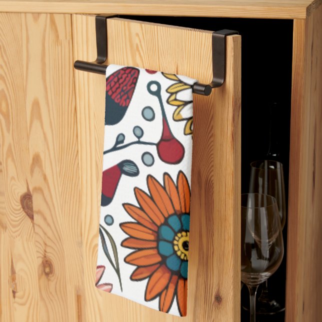 Paño De Cocina Deslumbrante Daisy Delight: Una moda floral favori (Pliegue de tercios)