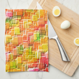 Paño De Cocina Desorden exagerado de los derrocados cuadrados gra