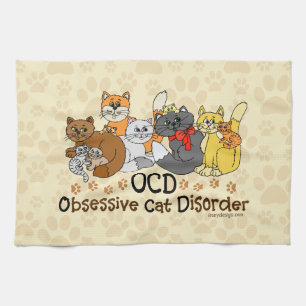 Paño De Cocina Desorden obsesivo del gato de OCD