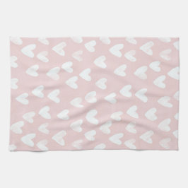 Paño De Cocina Despedida de soltera Corazones Blancos Rosados Fem