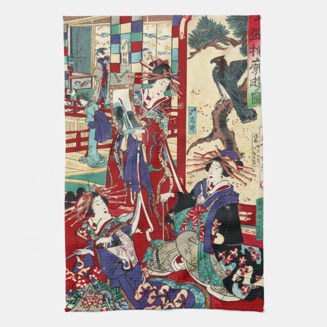 Paño De Cocina Desplazamiento de trío geisha japonés de Guay (Vertical)