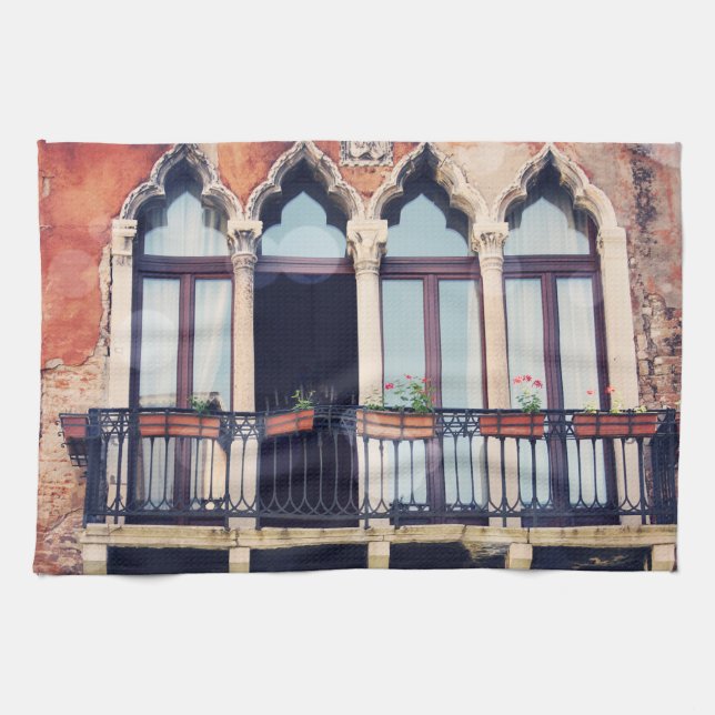 Paño De Cocina Destinos | Edificio Rústico de Venecia (Horizontal)