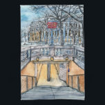 Paño De Cocina Destinos | Entrada de metro de color de agua Vinta<br><div class="desc">Explore este hermoso diseño de acuarela y tinta que le ha traído el World Art Group y que ha sido diseñado por Melissa Wang, en una amplia gama de excelentes productos de Zazzle. Esta escena tiene un sorprendente contraste entre el brillo del túnel y la oscuridad del mundo sobre él....</div>