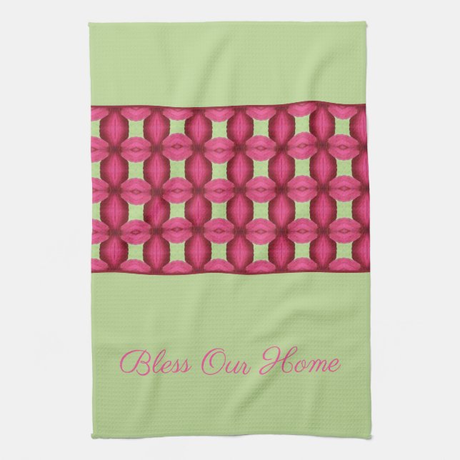 Paño De Cocina Detalle con patrones rosados (Vertical)