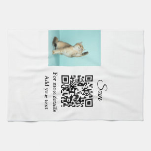 Paño De Cocina Detalles simples de nombres de animales Código QR