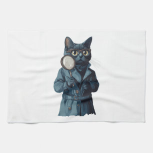 Paño De Cocina Detective Whiskers � Novela Misteriosa de Gatos Di