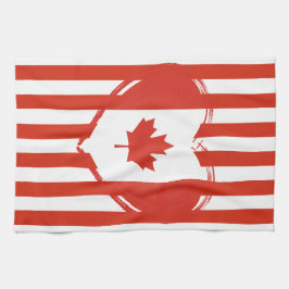 Paño De Cocina Día de Acción de Gracias Canadá – Corazón rojo y r