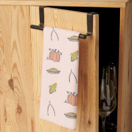 Paño De Cocina Día de Acción de Gracias de Bonito Rosa