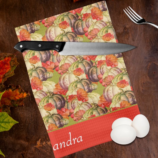 Paño De Cocina Día de Acción de Gracias de la Calabaza de Calabaz (Subido por el creador)