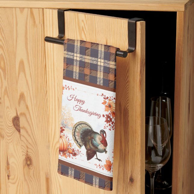 Paño De Cocina Día de Acción de Gracias Patriótico en Turquía (Pliegue de tercios)