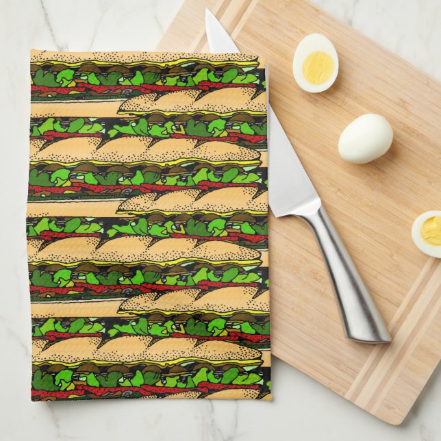 Paño De Cocina Día de comer un hoagie (Doblado Cuarto)